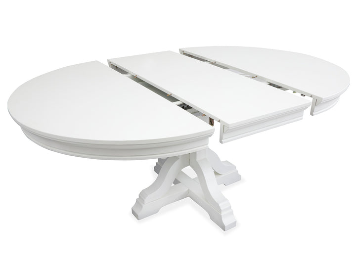 Charleston White Dove White Extendable 48" Round Dining Table - D5611-22WH