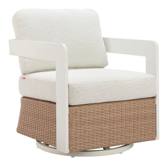 Zuo Gelo Swivel Chair White & Brown outd