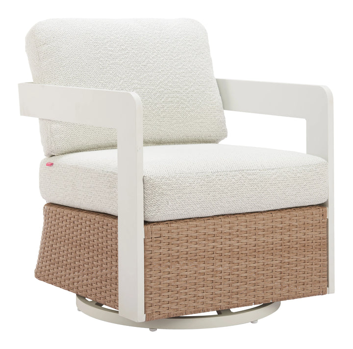 Gelo Swivel Chair White & Brown - AmericanHomeFurniture