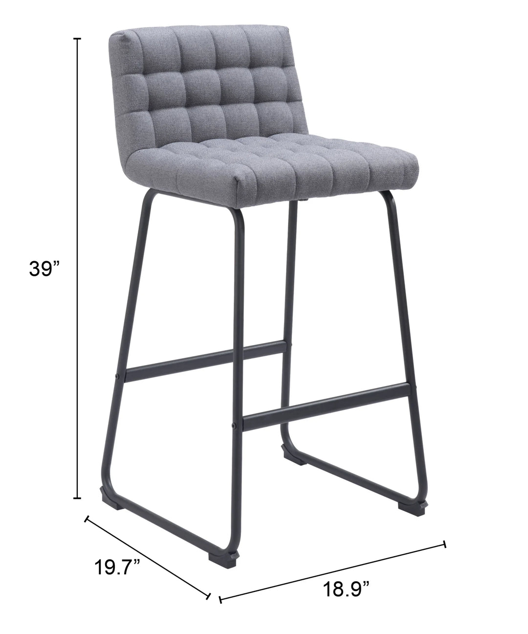 Pago Barstool (Set of 2) Gray - AmericanHomeFurniture