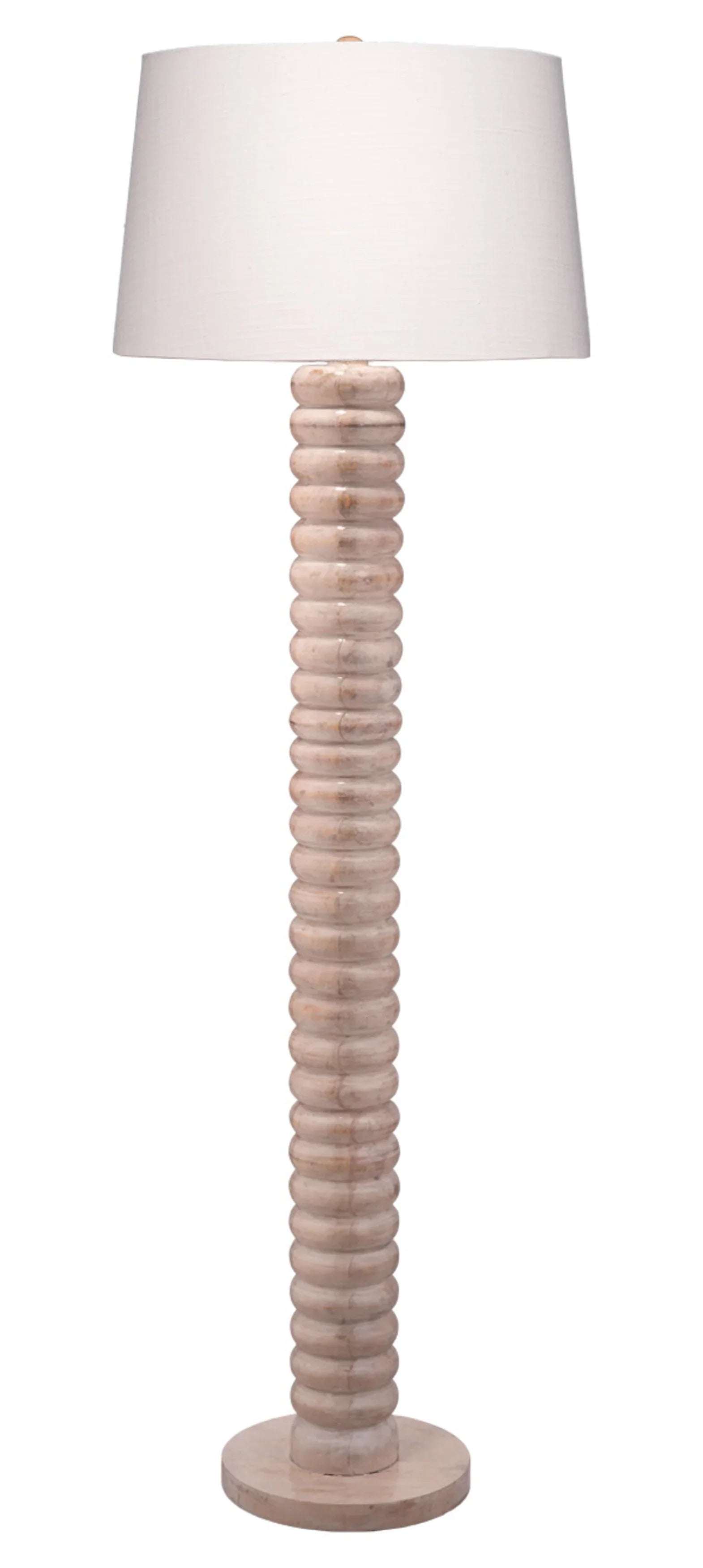 Jamie Young Abacus Mango Wood 1-Light Floor Lamp with Polyester Linen Shade FLOOR LAMPS