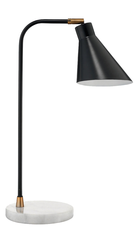 Jamie Young Chronicle Marble Task Lamp with Iron Shade TABLE LAMPS