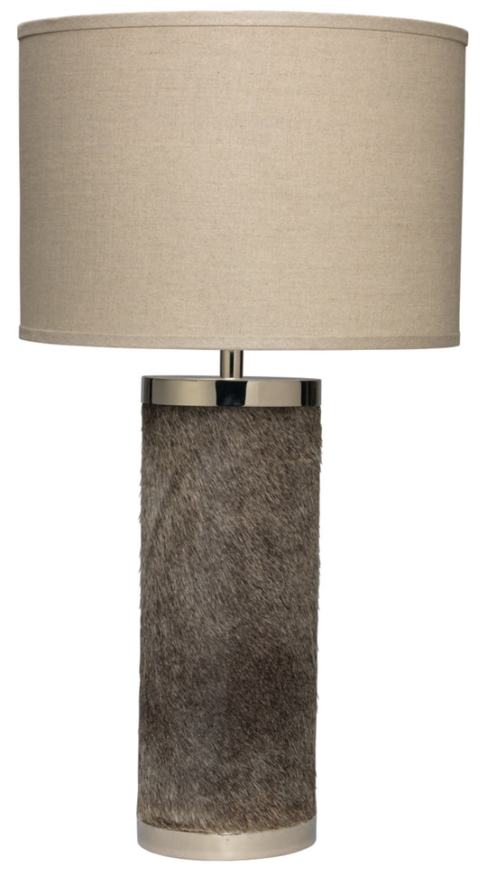 Jamie Young Column Hide Table Lamp with Linen Shade TABLE LAMPS