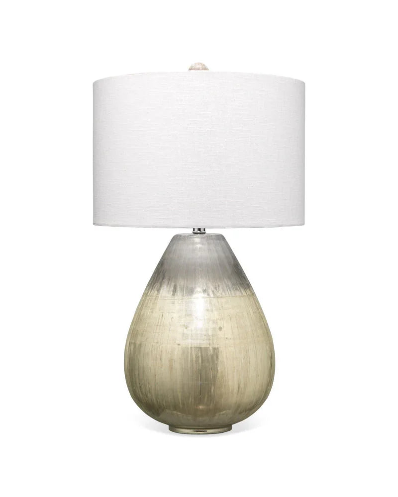 Damsle Glass Table Lamp with Linen Shade - AmericanHomeFurniture