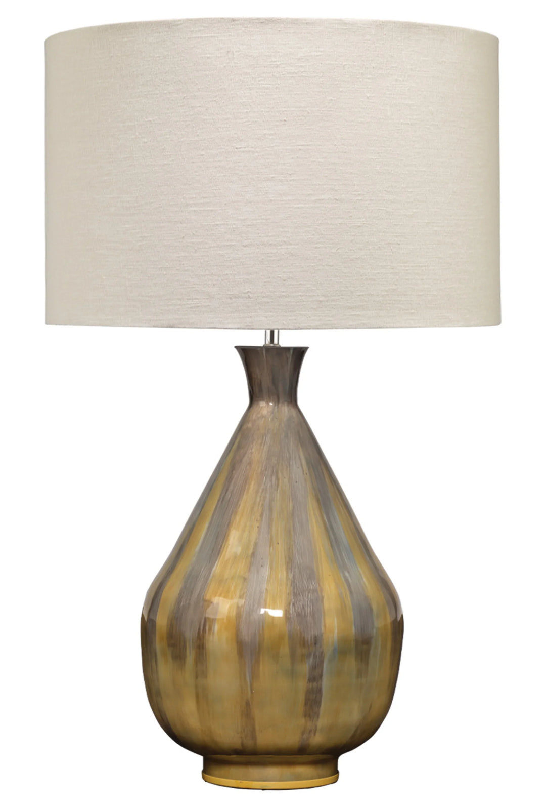 Daybreak Iron Table Lamp with Linen Shade, Grey Enameled - AmericanHomeFurniture
