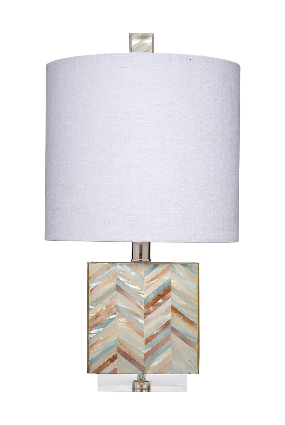 Garbo Mother of Pearl Table Lamp with Linen Shade - AmericanHomeFurniture