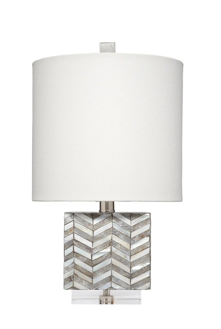 Garbo Mother of Pearl Table Lamp with Linen Shade