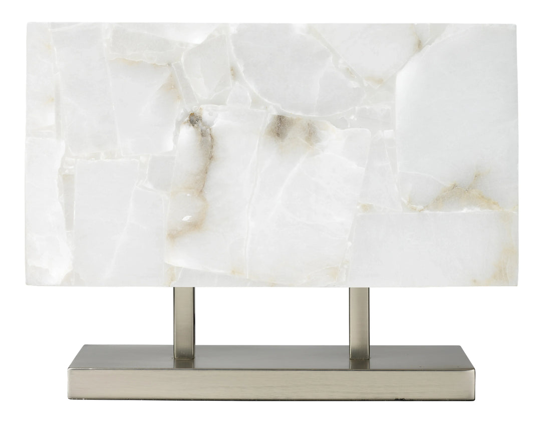 Ghost Horizon Alabaster Table Lamp, Silver - AmericanHomeFurniture