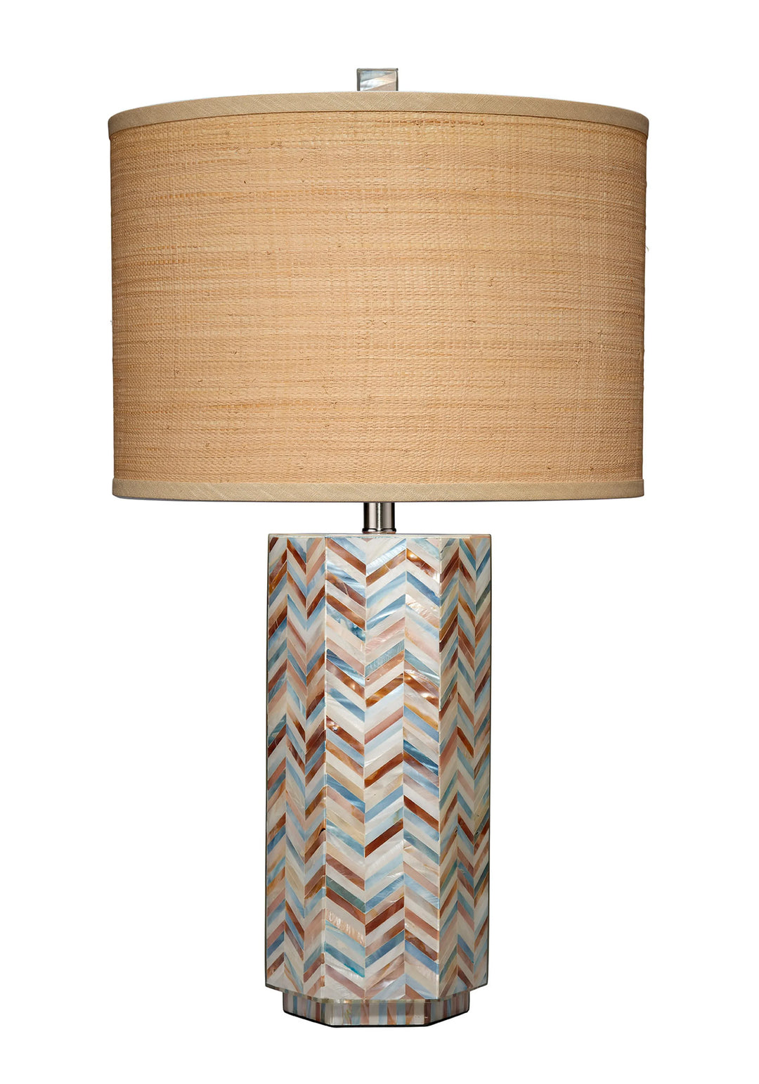 Lucille Mother of Pearl Table Lamp with Raffia Shade - AmericanHomeFurniture