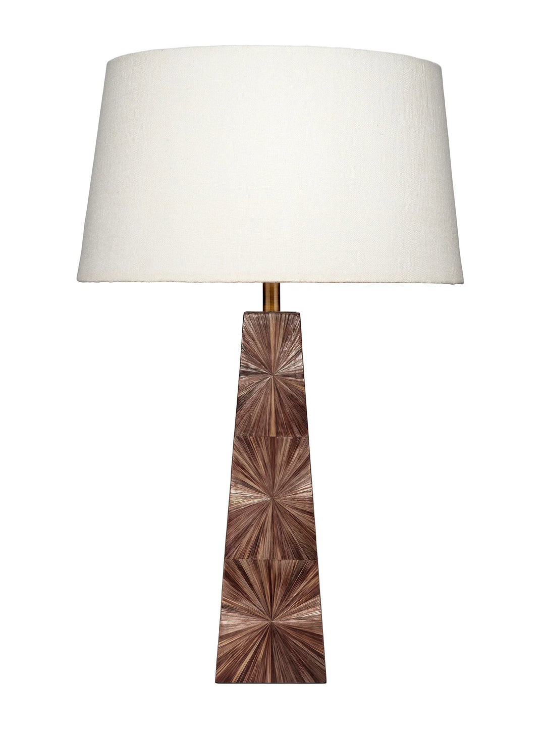 Palm Marquetry Table Lamp with Linen Shade - AmericanHomeFurniture