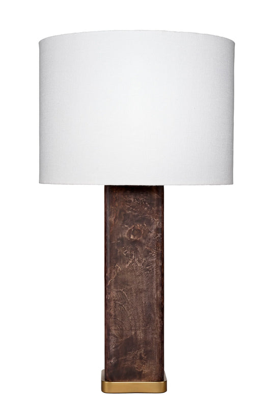 Jamie Young Preston Burl Wood Table Lamp with Linen Shade TABLE LAMPS