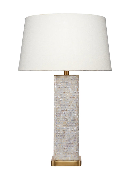 Jamie Young Preston Mother of Pearl Table Lamp with Linen Shade TABLE LAMPS