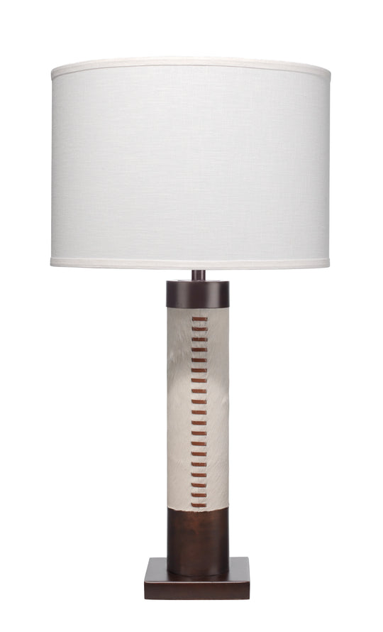 Jamie Young Sheridan Ox Hide Table Lamp with Linen Shade TABLE LAMPS
