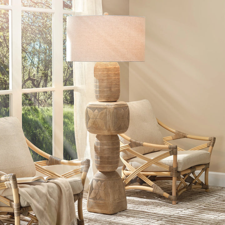 Totem Wood Floor Lamp - AmericanHomeFurniture