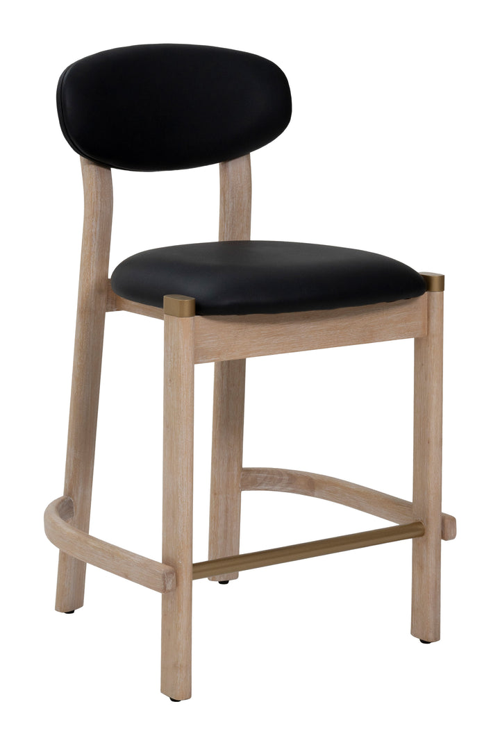 Rilou Counter Stool (Set of 2) Black & Natural