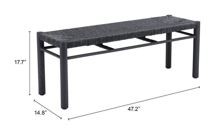 Iska Bench Black - AmericanHomeFurniture