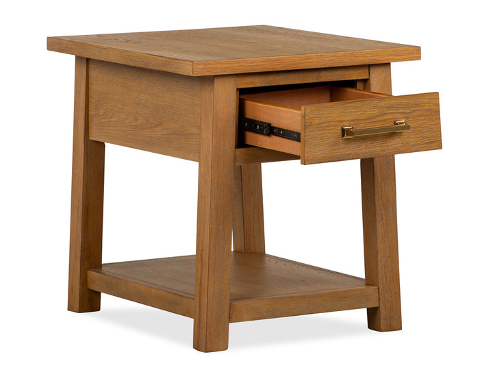 Lindon Belgian Wheat Drawer End Table - T5570-02