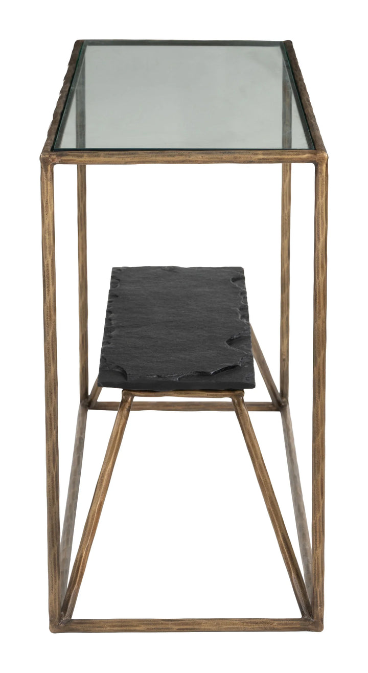 Ranol Console Table Brass - AmericanHomeFurniture