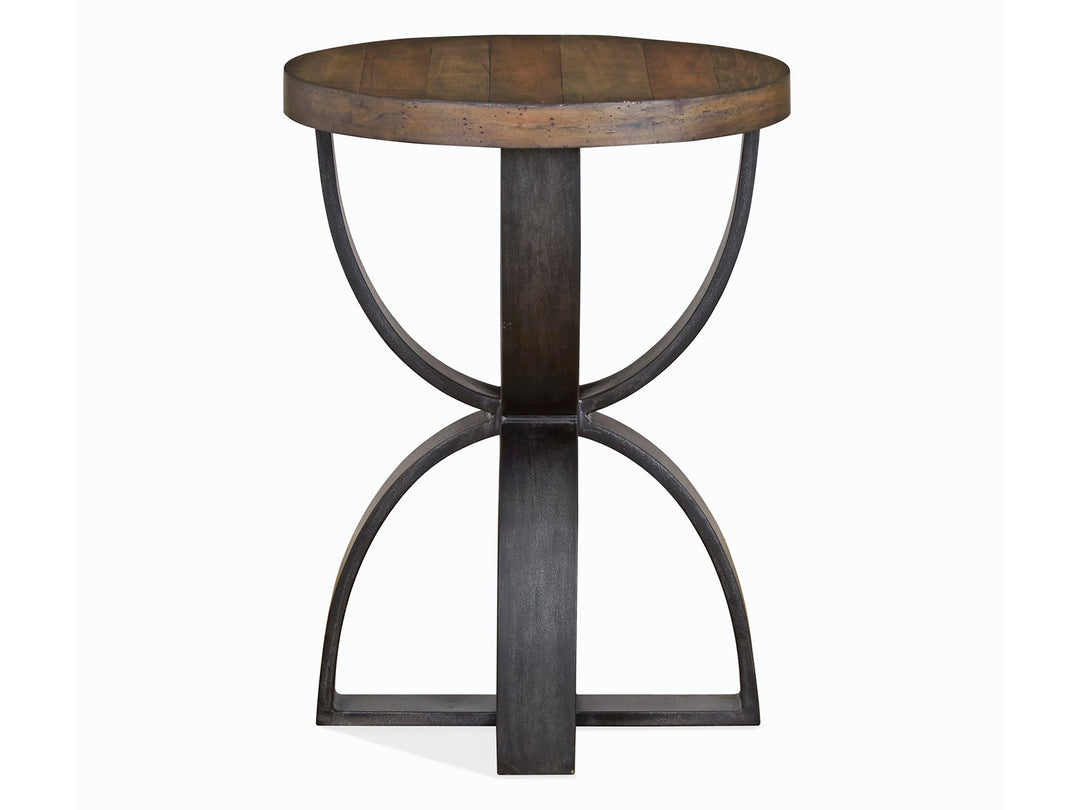 Bowden Rustic Honey And Distressed Iron Round Accent Table - T4635-35