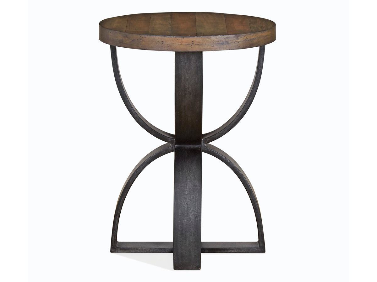Bowden Rustic Honey And Distressed Iron Round Accent Table - T4635-35