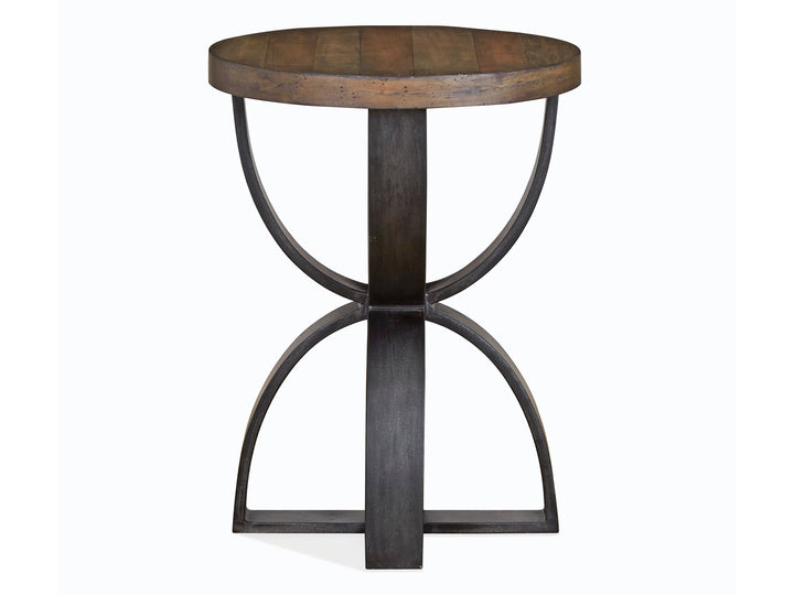 Bowden Rustic Honey And Distressed Iron Round Accent Table - T4635-35
