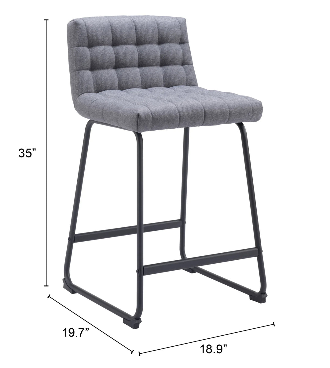 Pago Counter Stool (Set of 2) Gray - AmericanHomeFurniture