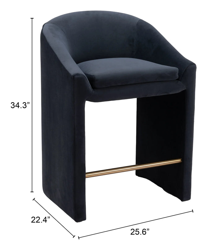 Emas Counter Stool Midnight Gray - AmericanHomeFurniture