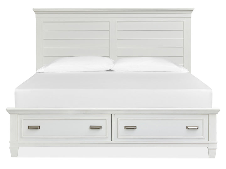 Charleston White Dove California King White Panel Storage Bed - B5611-75WH