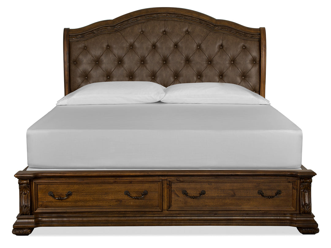 Durango Willadeene Brown Queen Upholstered Sleigh Storage Bed - B5133-52A
