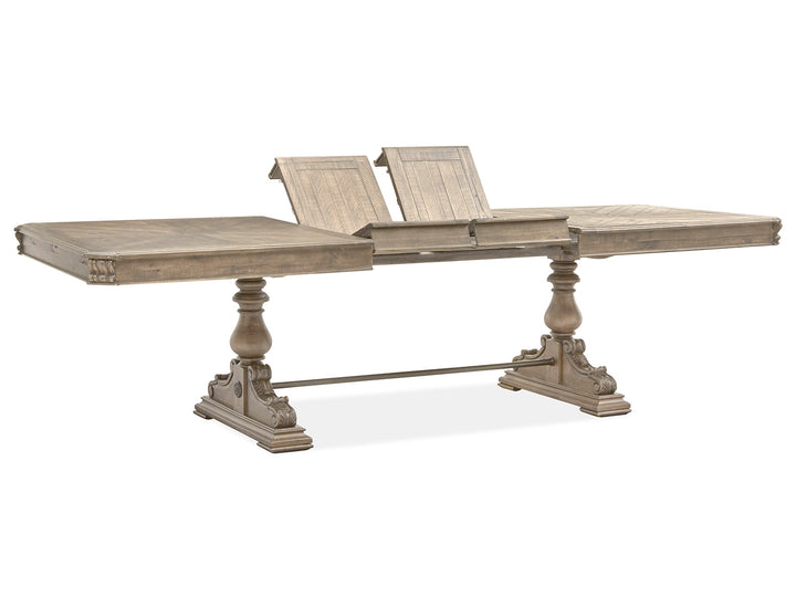 Marisol Fawn Extendable Trestle Dining Table - D5132-21