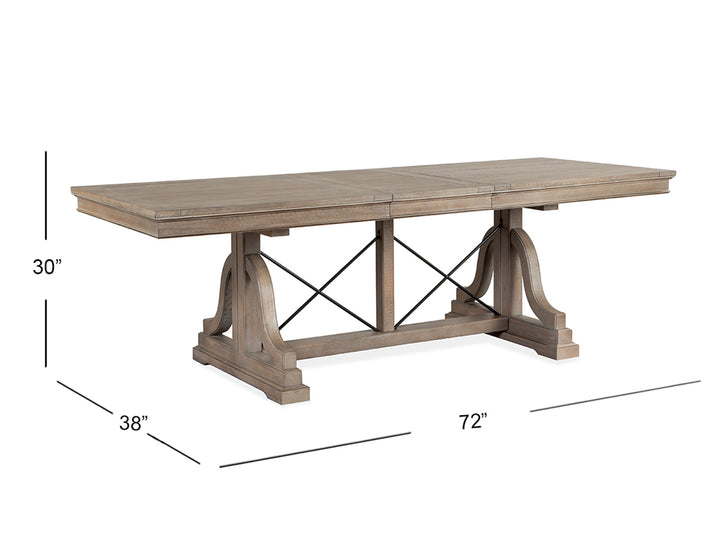 Paxton Place Dovetail Grey Extendable Trestle Dining Table - D4805-25