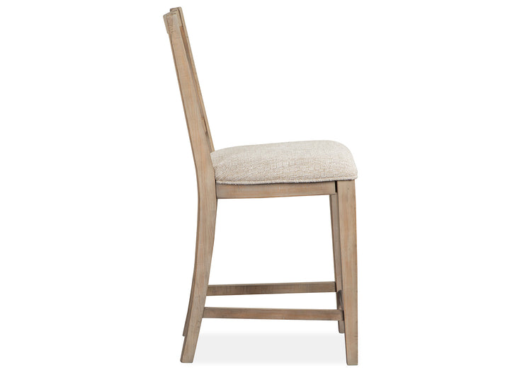 Paxton Place Dovetail Grey Upholstered Counter Chair - Set of 2 - D4805-82