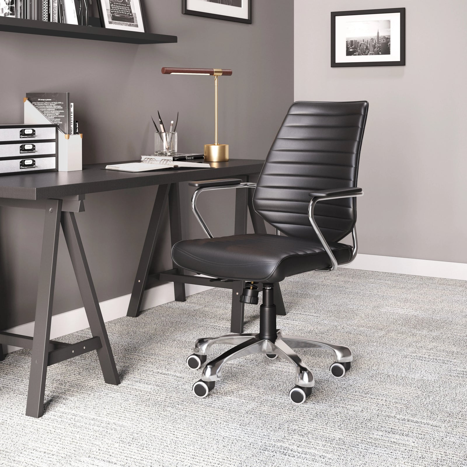 Zuo Enterprise Low Back Office Chair Black OFFICE CHAIRS