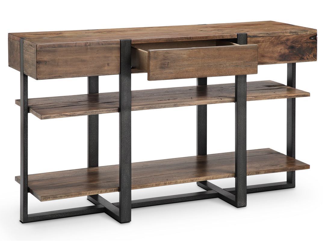 Prescott Rustic Honey And Distressed Iron Rectangular Sofa Table - T4344-73