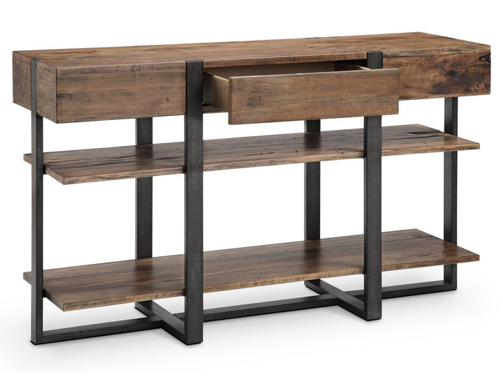 Prescott Rustic Honey And Distressed Iron Rectangular Sofa Table - T4344-73