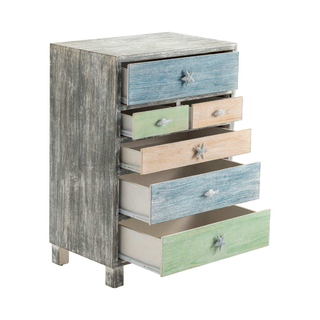6-Drawer Weathered Accent Chest - AmericanHomeFurniture