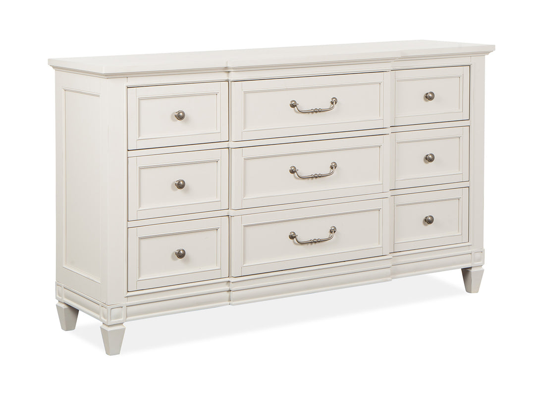 Willowbrook Egg Shell White Drawer Dresser With Landscape Mirror - B5324-2040