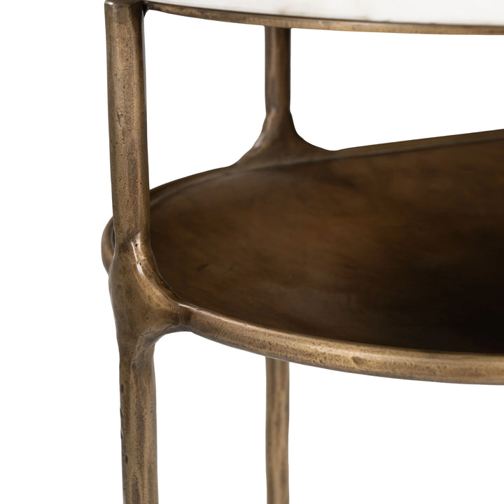 Bild Console Table White & Brass - AmericanHomeFurniture