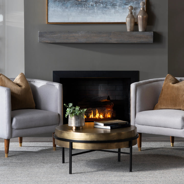 Hudson Textured Brass Cocktail Table - AmericanHomeFurniture