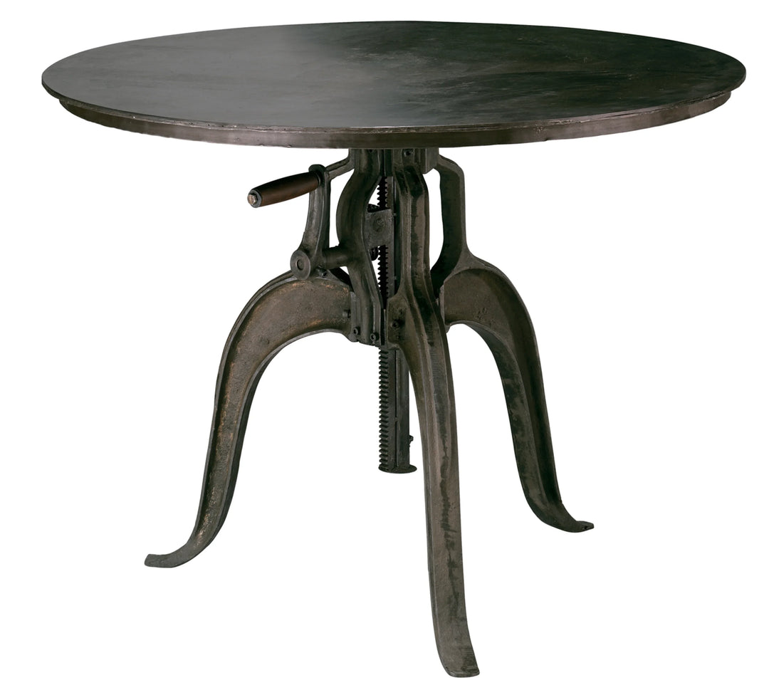 Americana Iron Crank Table, Gun Metal - AmericanHomeFurniture