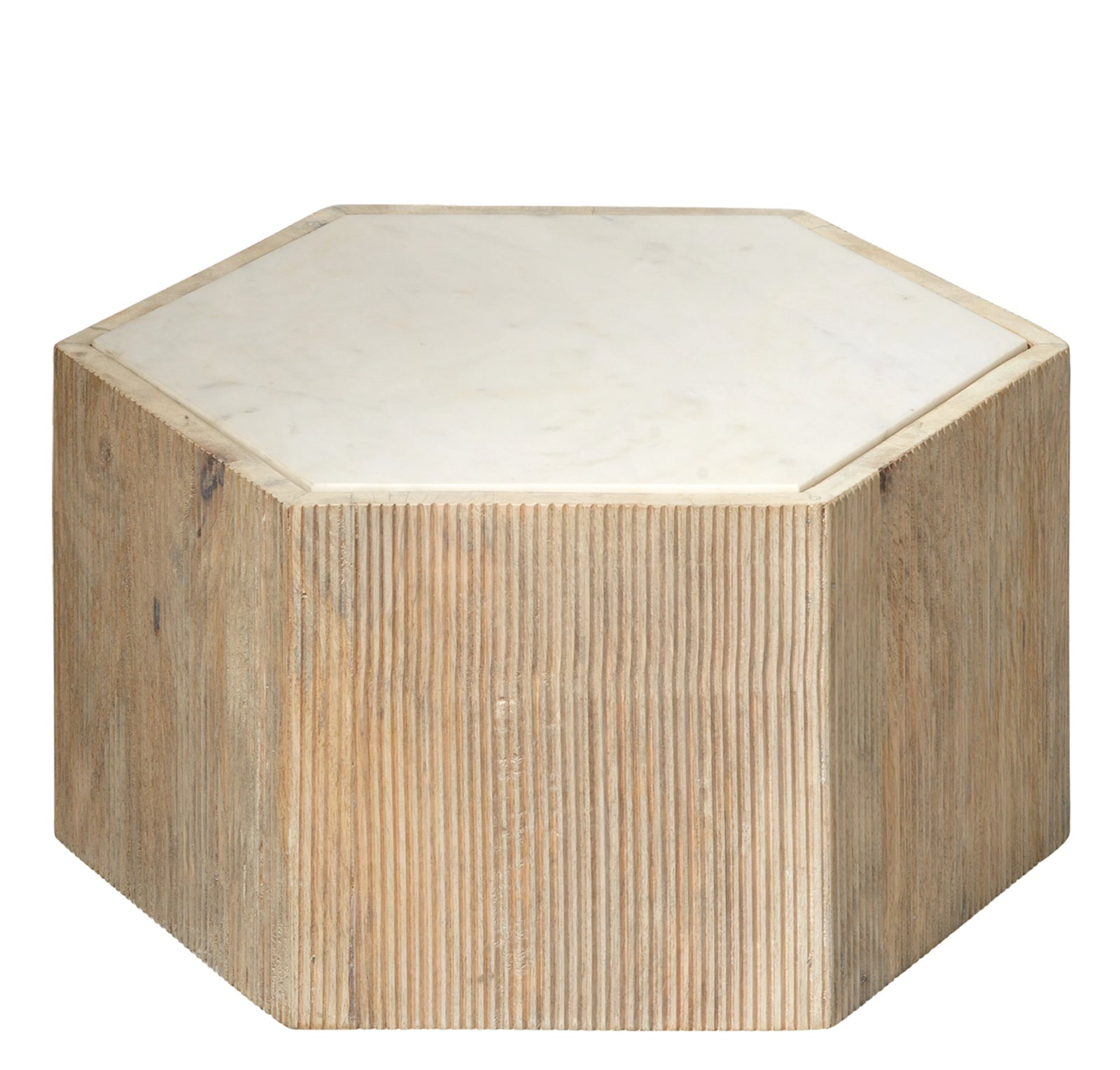 Jamie Young Argan Wood Hexagon Table, Small ACCENT TABLES