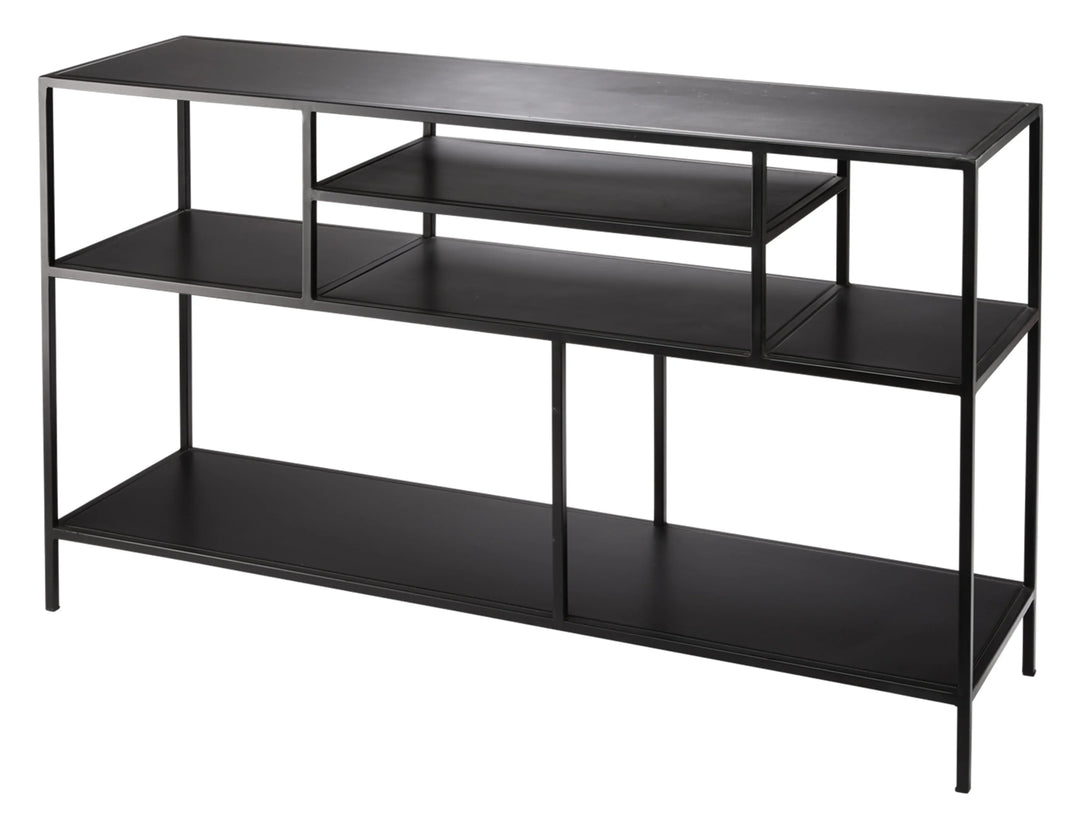 Element Shelved Console Iron Table - AmericanHomeFurniture
