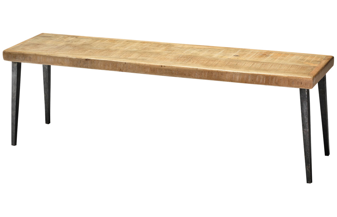 Farmhouse Wood Bench, Natural - AmericanHomeFurniture