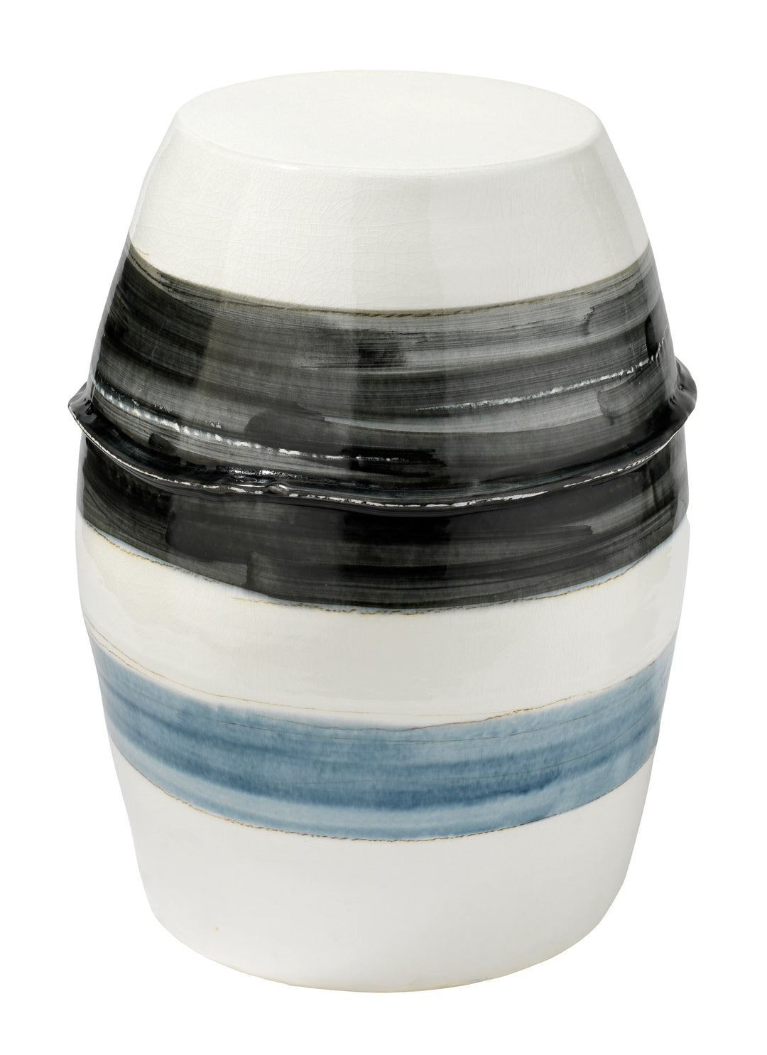 Horizon Striped Indoor/Outdoor Ceramic Side Table - AmericanHomeFurniture