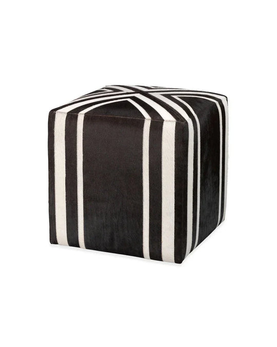 Jamie Young Nantucket Criss Cross Hide Ottoman OTTOMANS, POUFS, + STOOLS