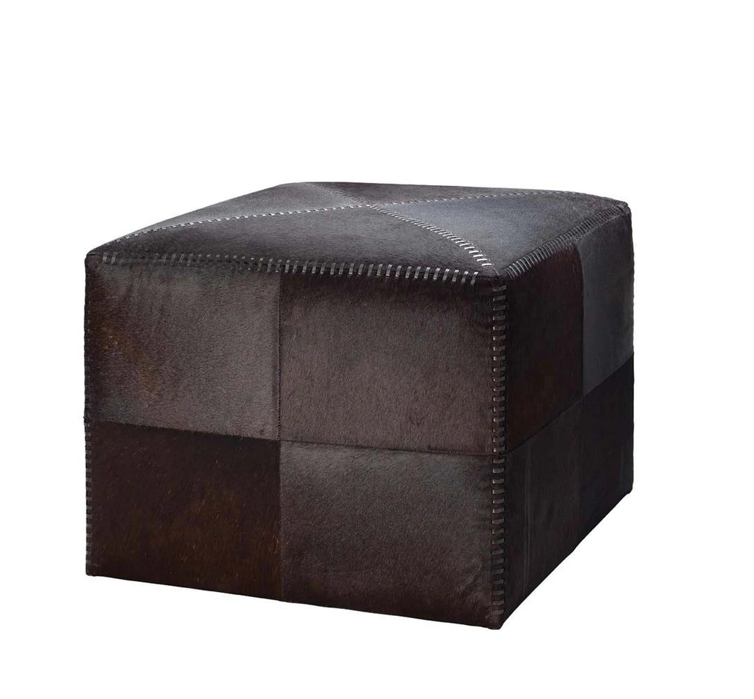 Espresso Hair on Hide Ottoman, Large - AmericanHomeFurniture