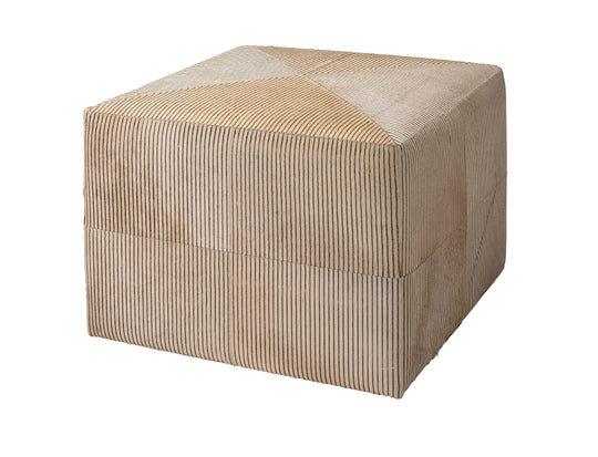 Jamie Young Pinstripe Hide Ottoman, Large OTTOMANS, POUFS, + STOOLS