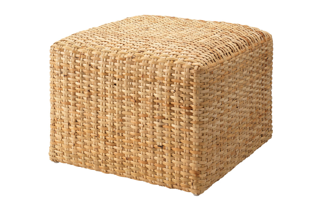 Hand-woven Natural Rattan Large Ottoman - AmericanHomeFurniture