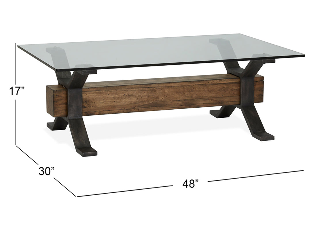 Sawyer Toasted Nutmeg And Smoked Iron Rectangular Cocktail Table - T4570-43