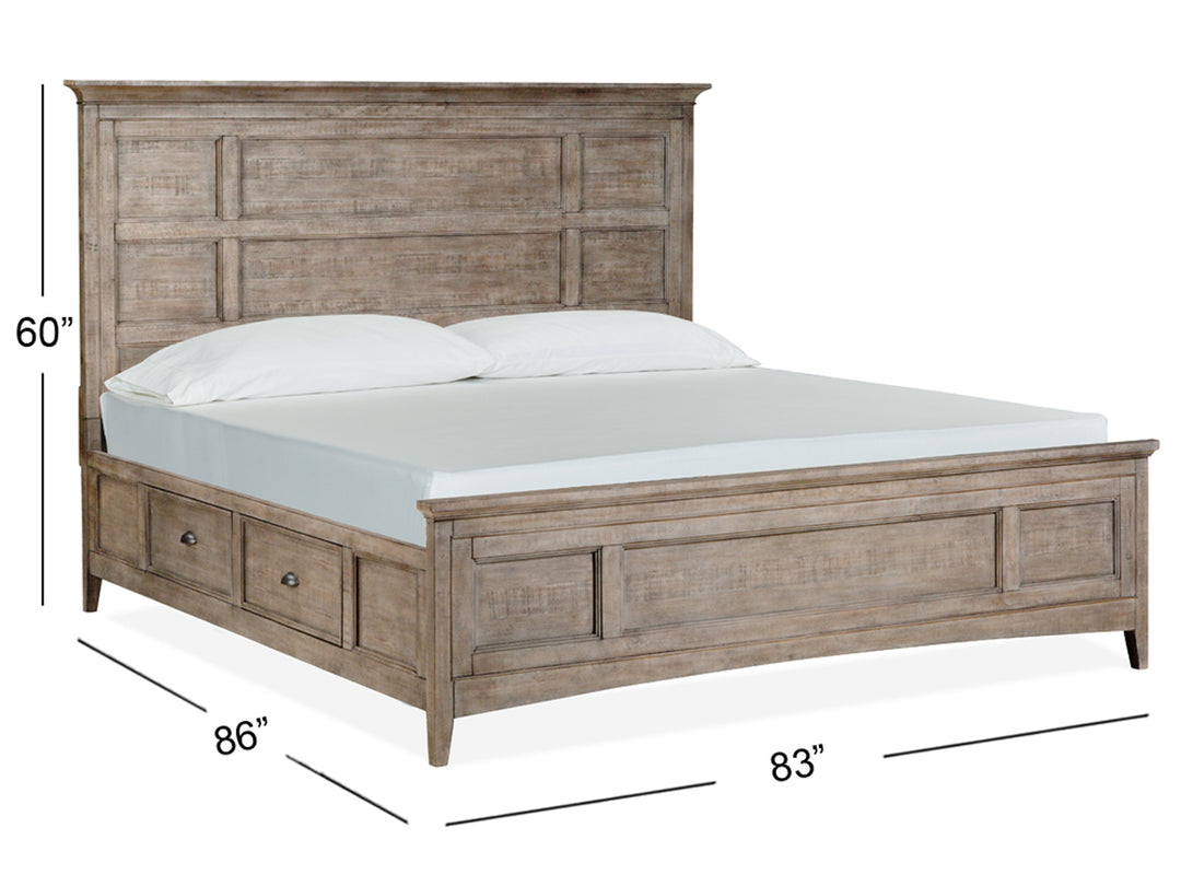 Paxton Place Dovetail Grey King Panel Storage Bed - B4805-65